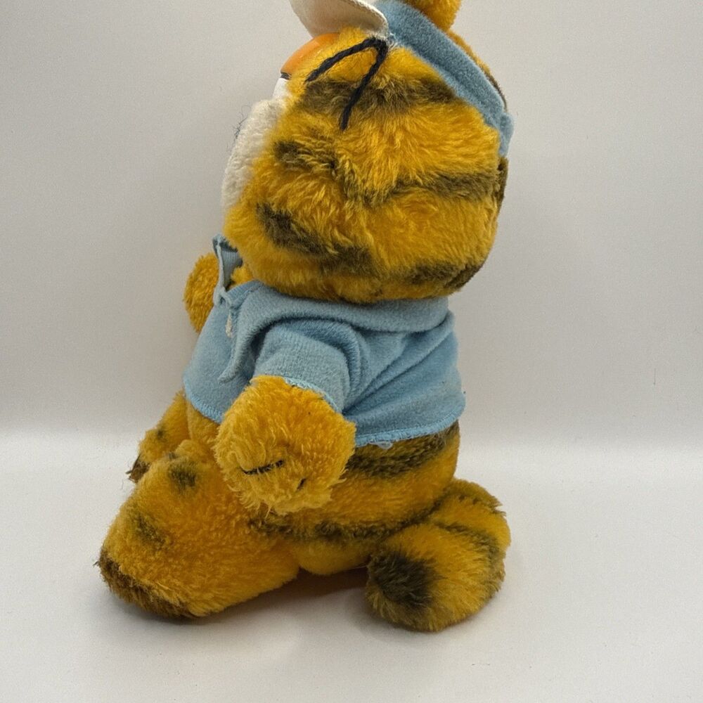 Vintage 1980s Dakin Garfield Golf Plush Blue Shirt Visor Stuffed Cat - Picture 6 of 9